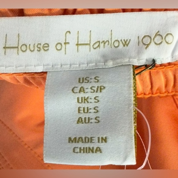 HOUSE OF HARLOW 1960 ORANGE PLEATED CUTOUT DRESS SIZE S - Picture 3 of 9
